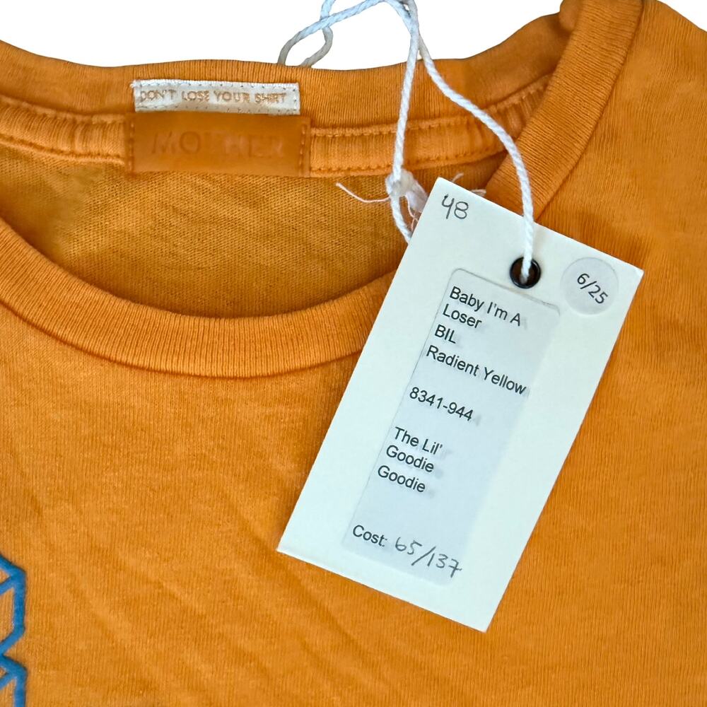 Mother Orange Blue Baby I'm A Loser Lil Goodie Goodie Tee T-Shirt size S NEW Tag - Picture 6 of 7